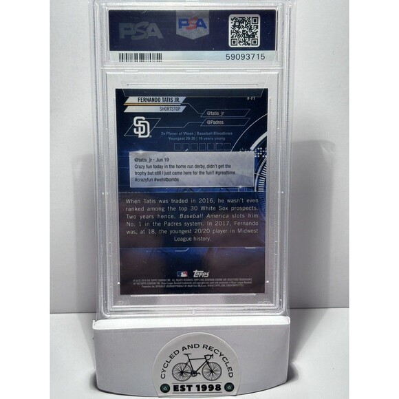 Fernando Tatis Jr. 2018 Bowman Chrome Bowman Card Trending  Graded Mint PSA 9 - Picture 3 of 4